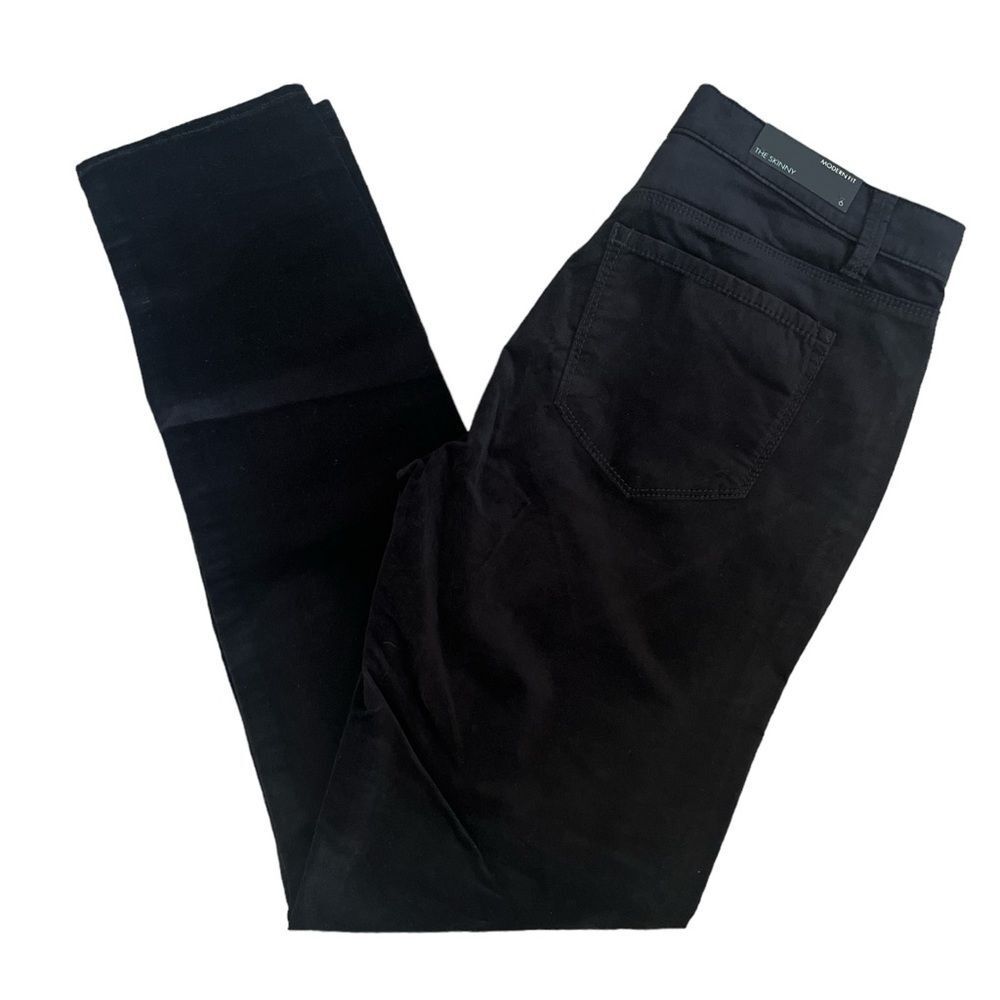 New With Tags Ann Taylor Modern Fit The Skinny  Black Velvet Jeans Size 6